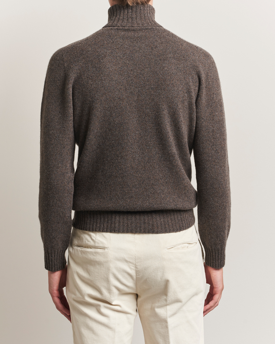 Herren | Pullover | Altea | Wool/Cashmere Rollneck Dark Brown Melange