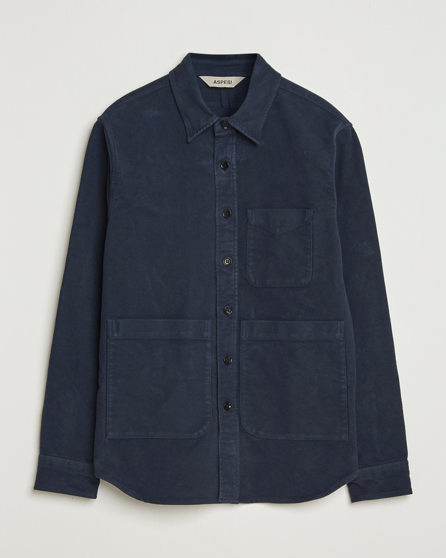 Herren | Hemden | Aspesi | Moleskine Utility Shirt Navy