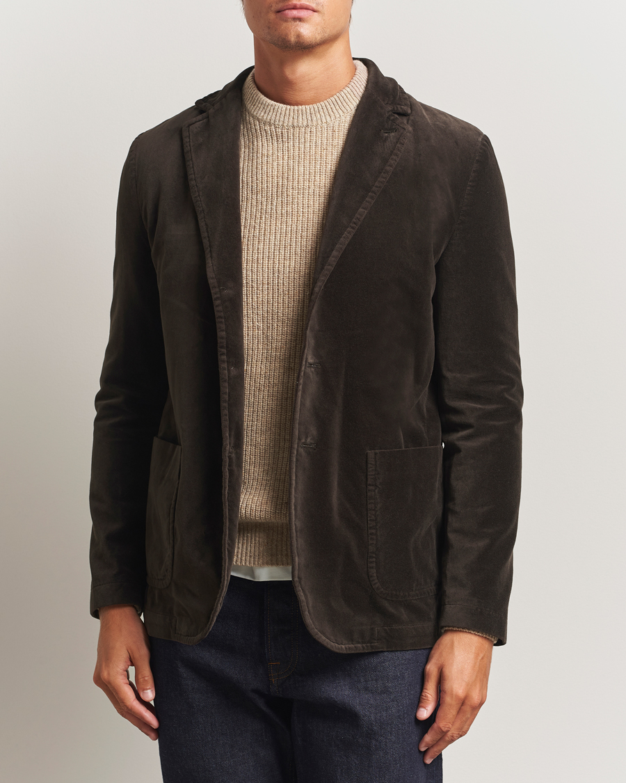 Herren | Sakkos | Aspesi | Soft Velvet Blazer Dark Brown