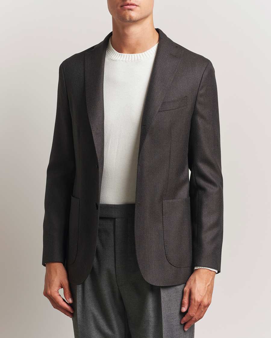 Herren | Sakkos | Boglioli | K Jacket Wool Hopsack Blazer Dark Brown