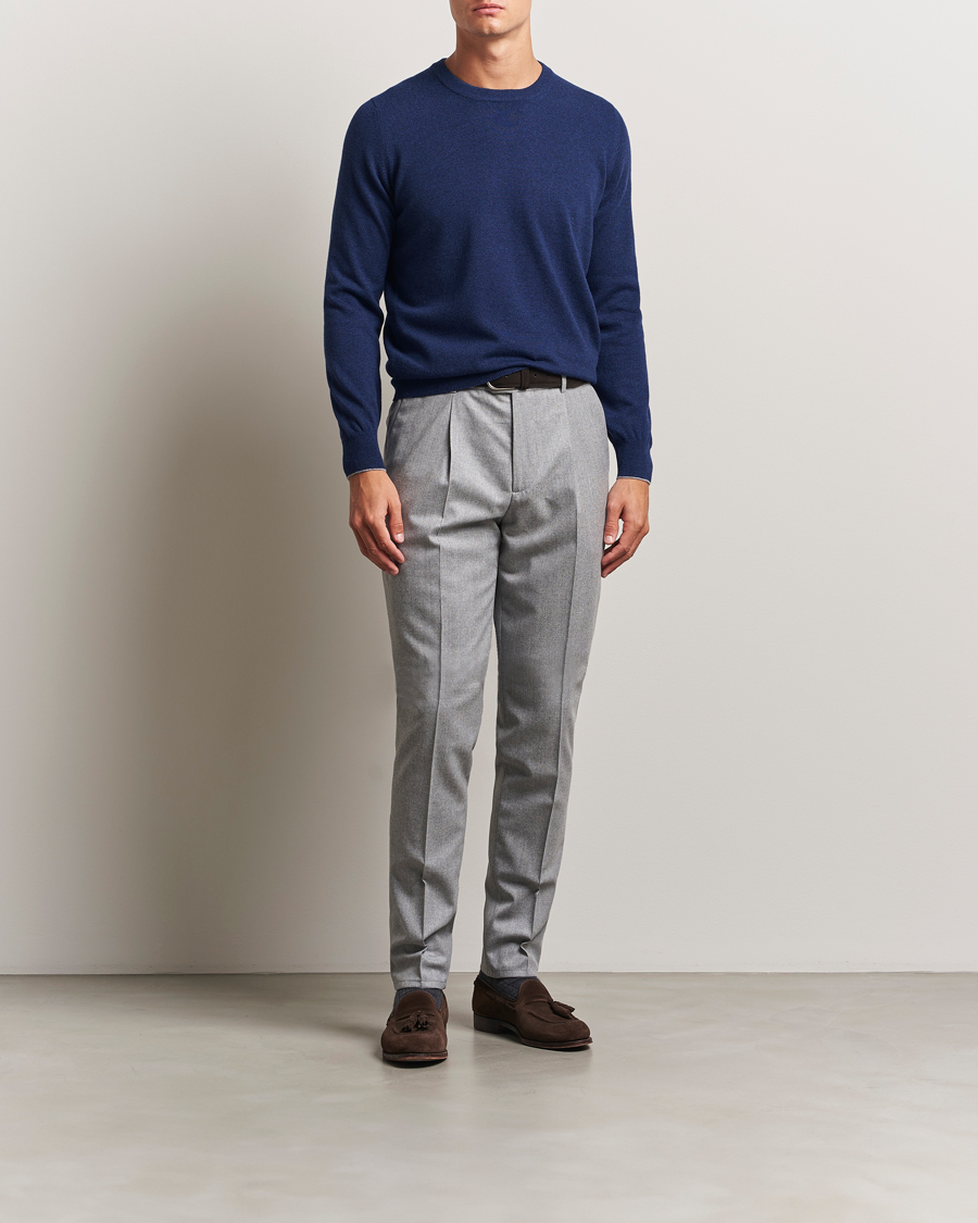 Herren | Pullover | Brunello Cucinelli | 2 Ply Cashmere Pullover Dark Blue