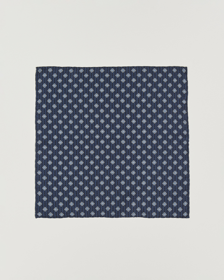 Herren | Einstecktücher | Brunello Cucinelli | Printed Silk Pocket Square Navy