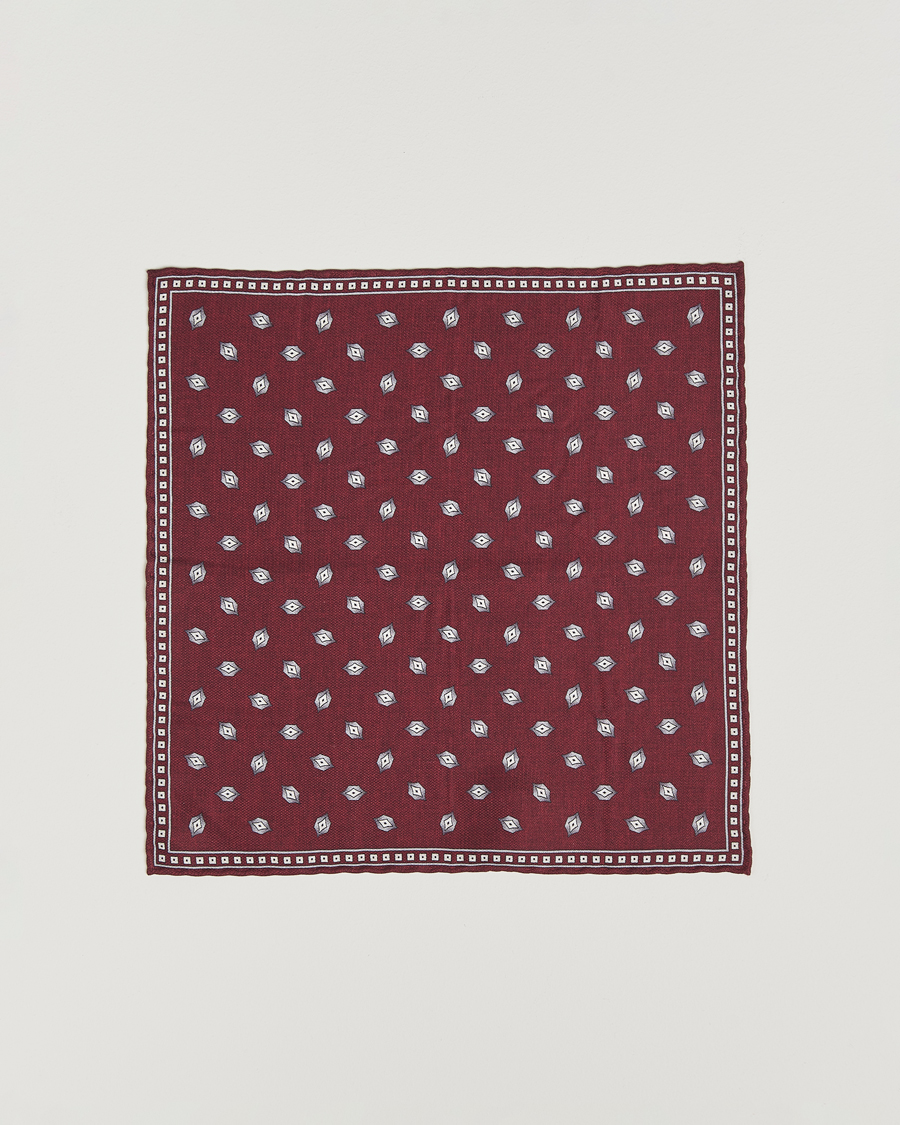 Herren | Einstecktücher | Brunello Cucinelli | Printed Silk Pocket Square Burgundy