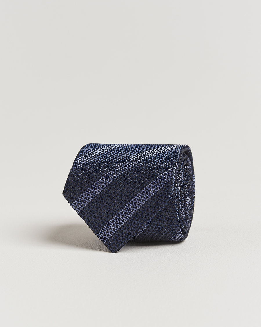 Herren | Krawatten | Brunello Cucinelli | Regimental Stripe Silk Tie Navy