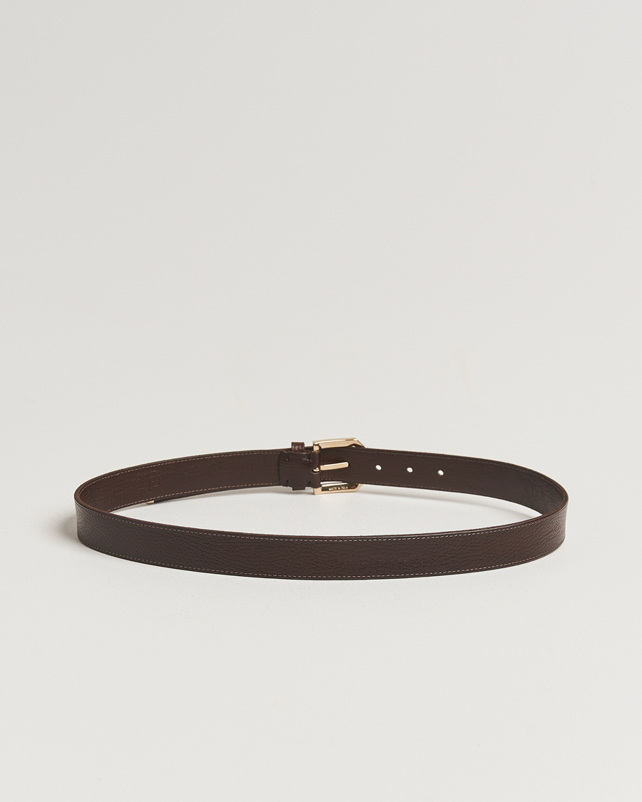 Herren | Brunello Cucinelli Grain Leather Belt Dark Brown | Brunello Cucinelli | Grain Leather Belt Dark Brown