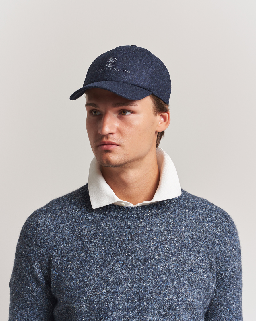 Herren | Brunello Cucinelli Flannel Cap Navy | Brunello Cucinelli | Flannel Cap Navy