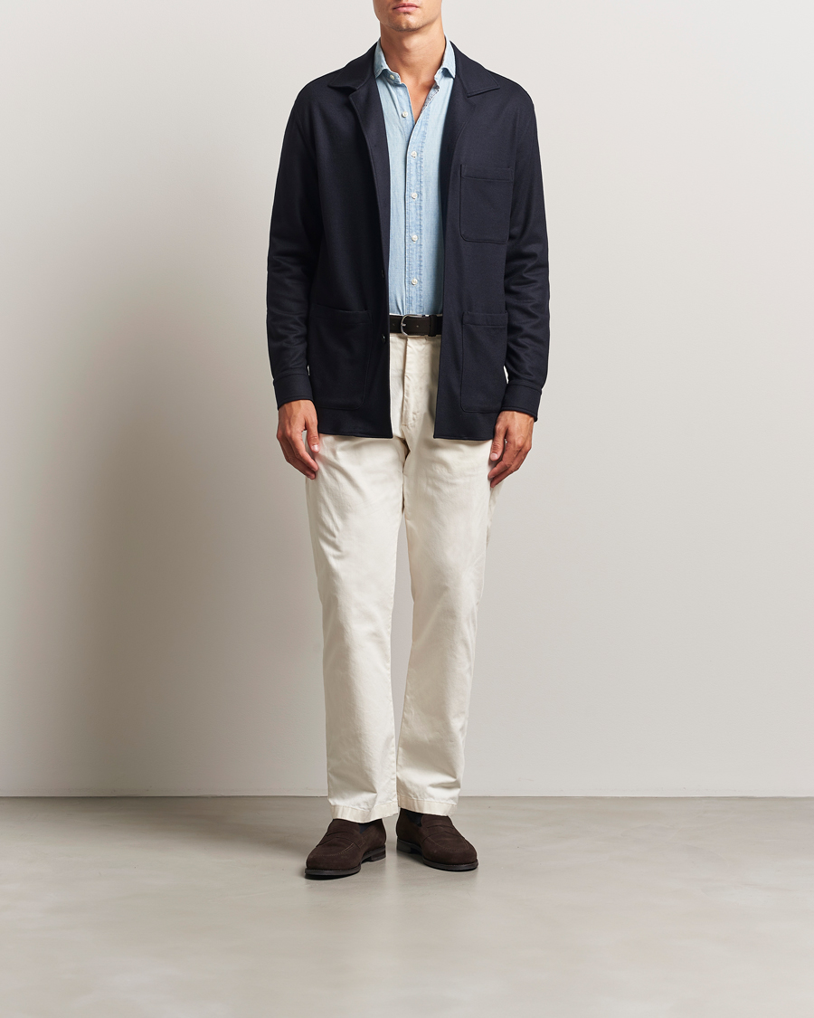 Herren | Jacken | Canali | Wool Shirt Jacket Navy
