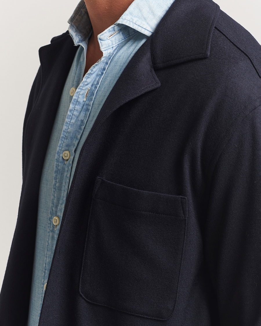 Herren | Jacken | Canali | Wool Shirt Jacket Navy