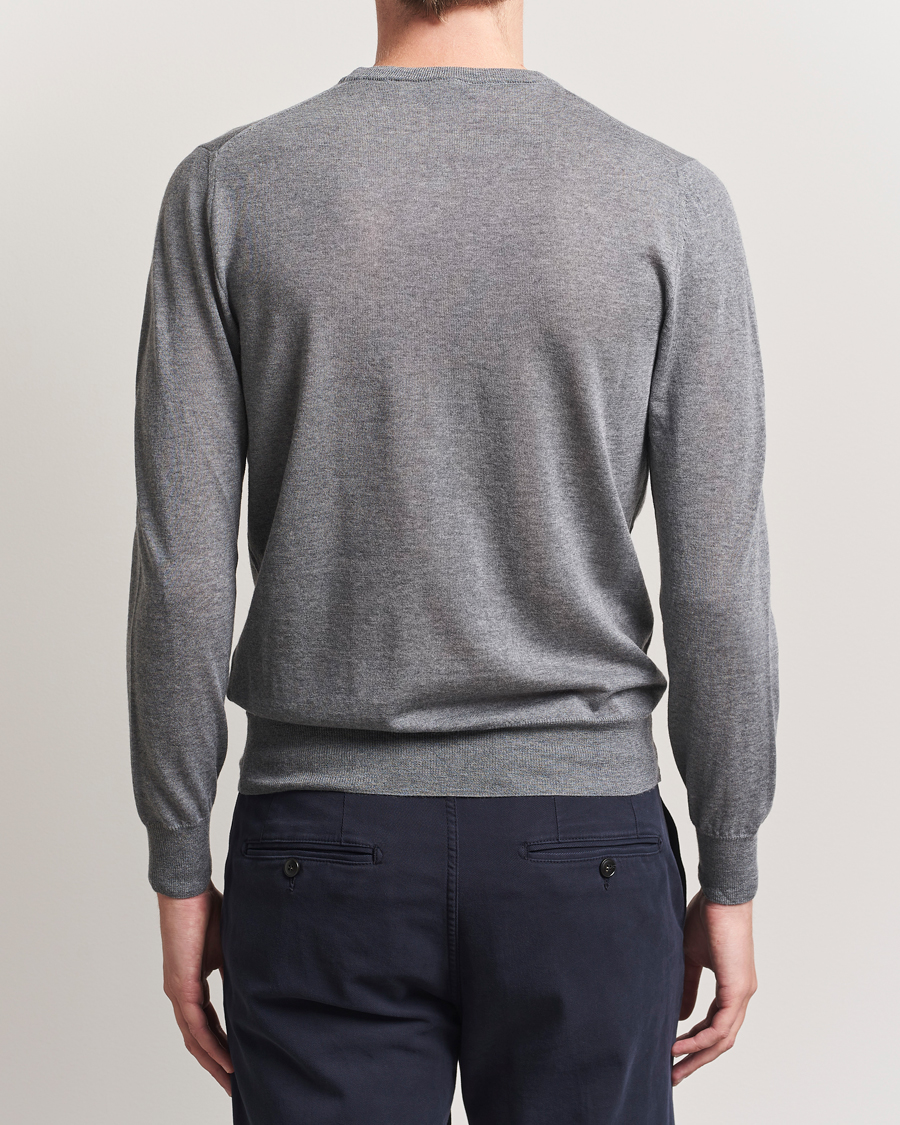 Herren | Pullover | Canali | Merino Wool Crew Neck Light Grey