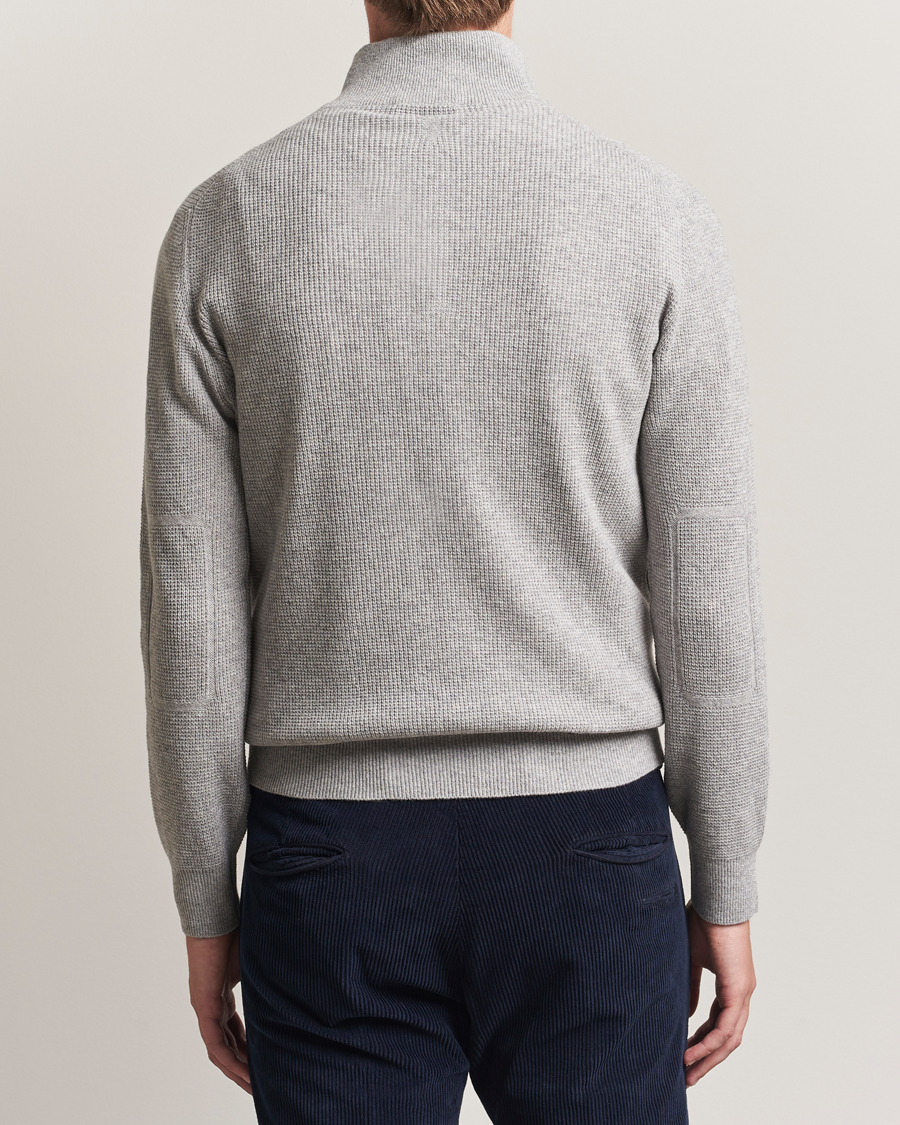 Herren | Pullover | Canali | Wool/Cashmere Half Zip Light Grey