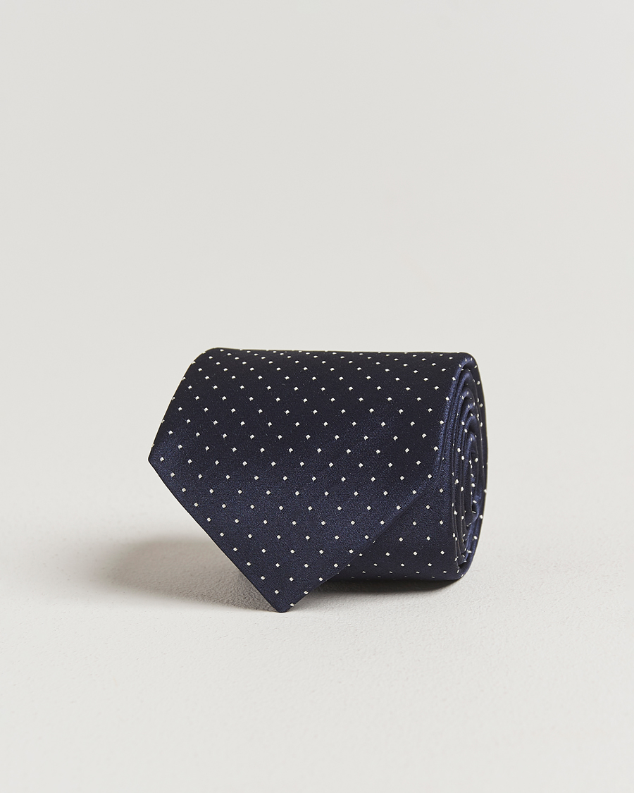Herren | Krawatten | Canali | Micro Dot Silk Tie Navy