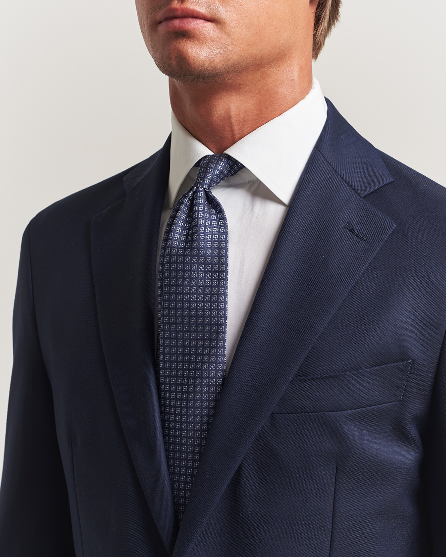 Herren | Canali Jacquard Silk Tie Navy/Blue | Canali | Jacquard Silk Tie Navy/Blue