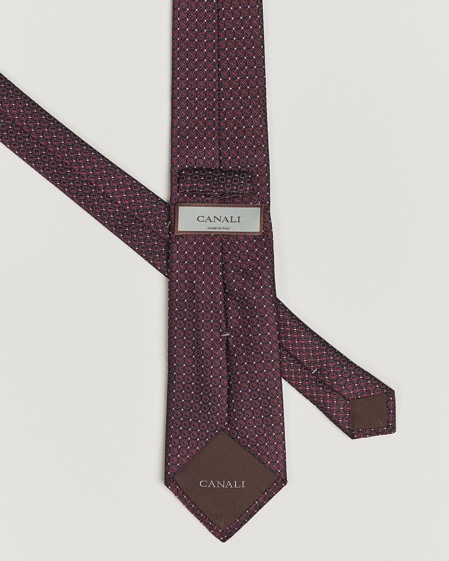 Herren | Canali Jacquard Silk Tie Burgundy | Canali | Jacquard Silk Tie Burgundy