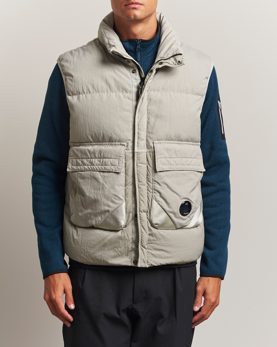Herren | Westen | C.P. Company | Eco Chrome Mixed Down Vest Light Grey