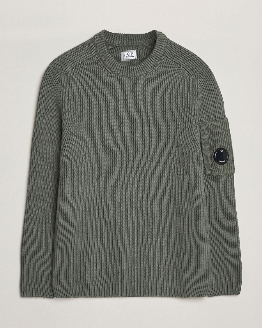 Herren | Pullover | C.P. Company | Full Rib Knitted Cotton Crew Neck Grey