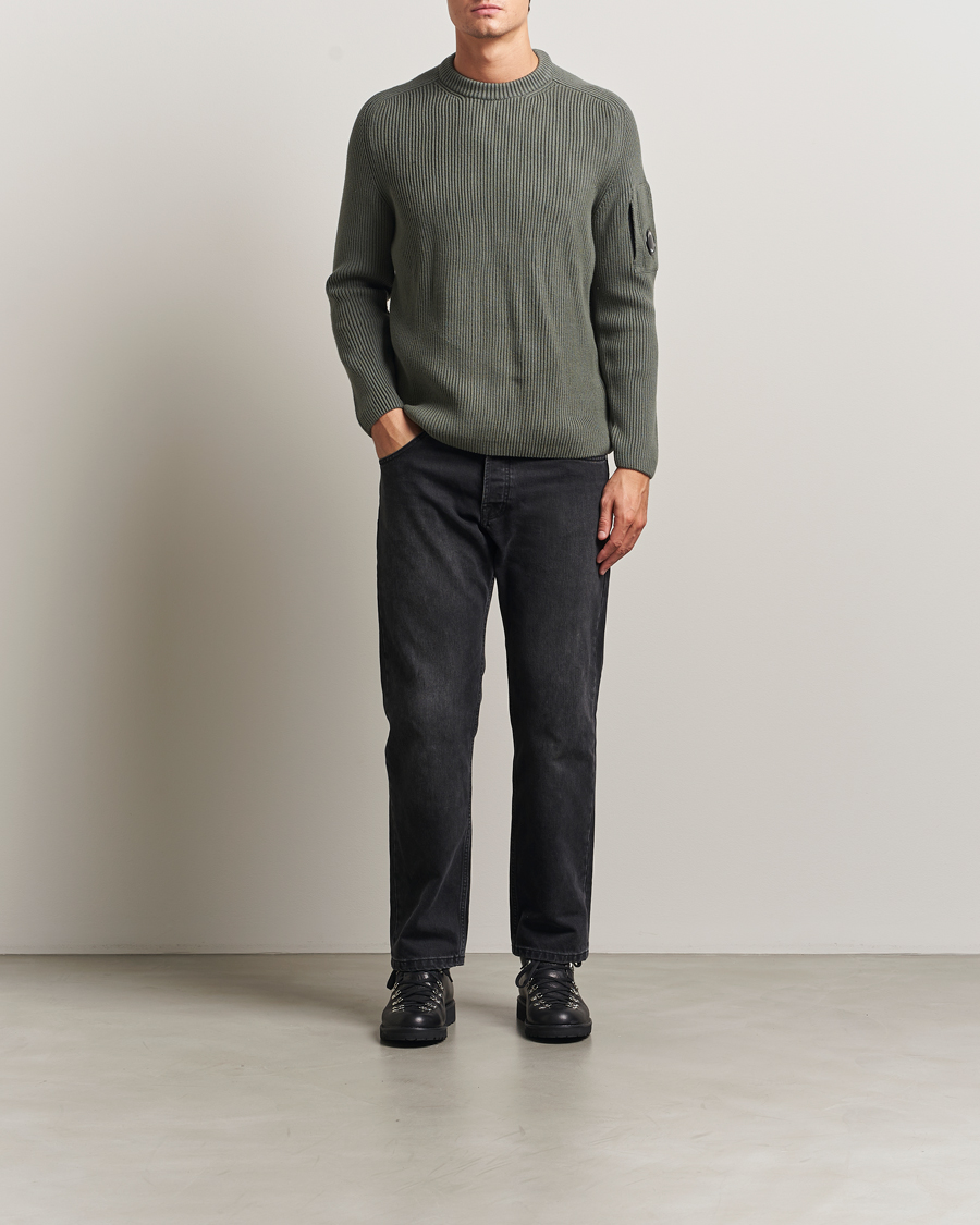Herren | Pullover | C.P. Company | Full Rib Knitted Cotton Crew Neck Grey