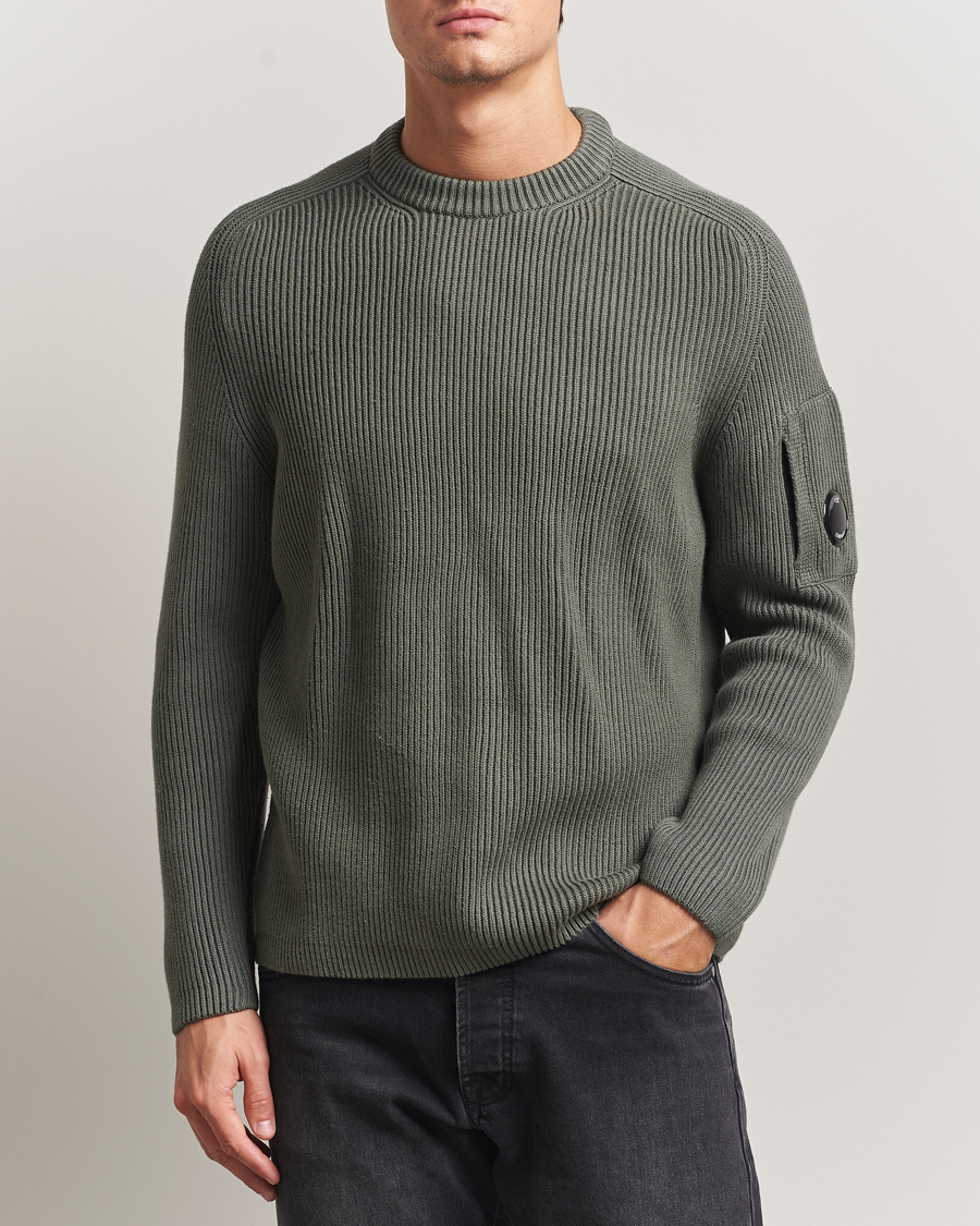 Herren | Pullover | C.P. Company | Full Rib Knitted Cotton Crew Neck Grey