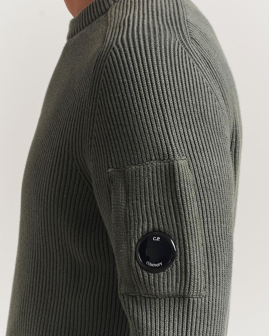 Herren | Pullover | C.P. Company | Full Rib Knitted Cotton Crew Neck Grey