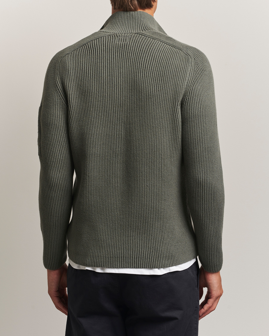 Herren | Pullover | C.P. Company | Full Rib Knitted Cotton Half Button Grey