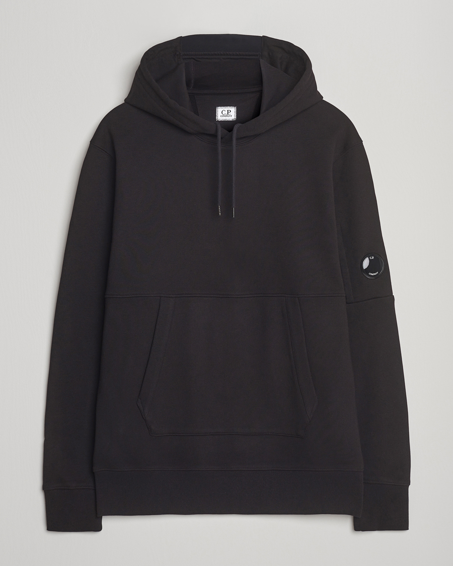 Herren | Pullover | C.P. Company | Diagonal Raised Fleece Lens Hood Black