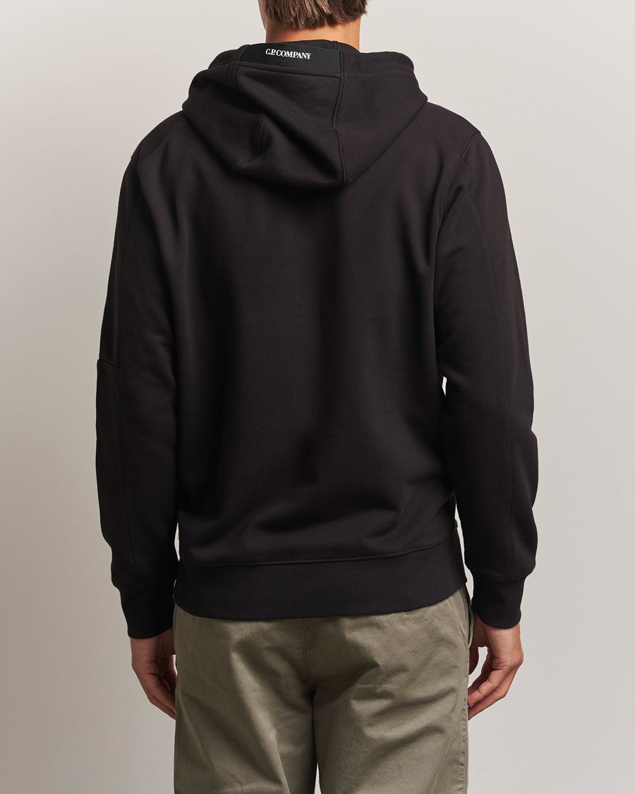 Herren | Pullover | C.P. Company | Diagonal Raised Fleece Lens Hood Black