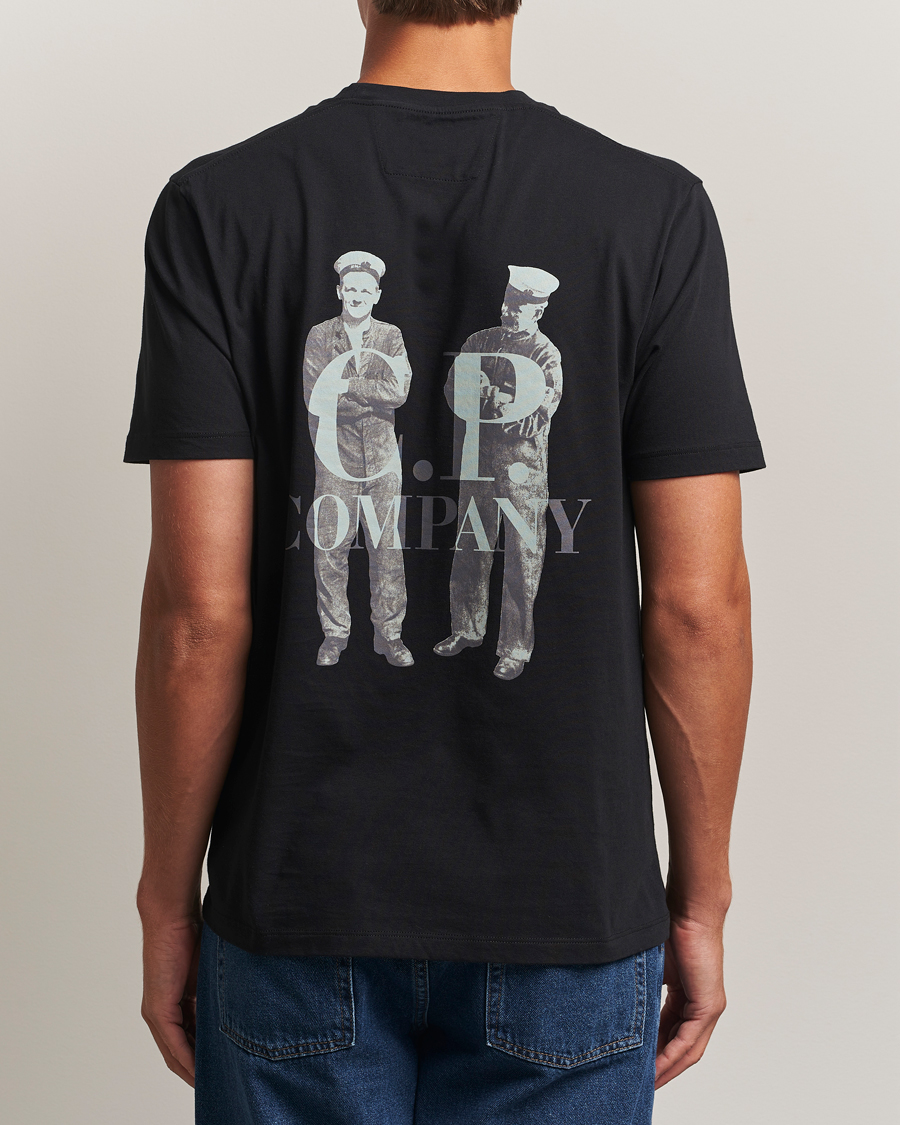 Herren | T-Shirts | C.P. Company | Jersey Back Logo T-Shirt Black