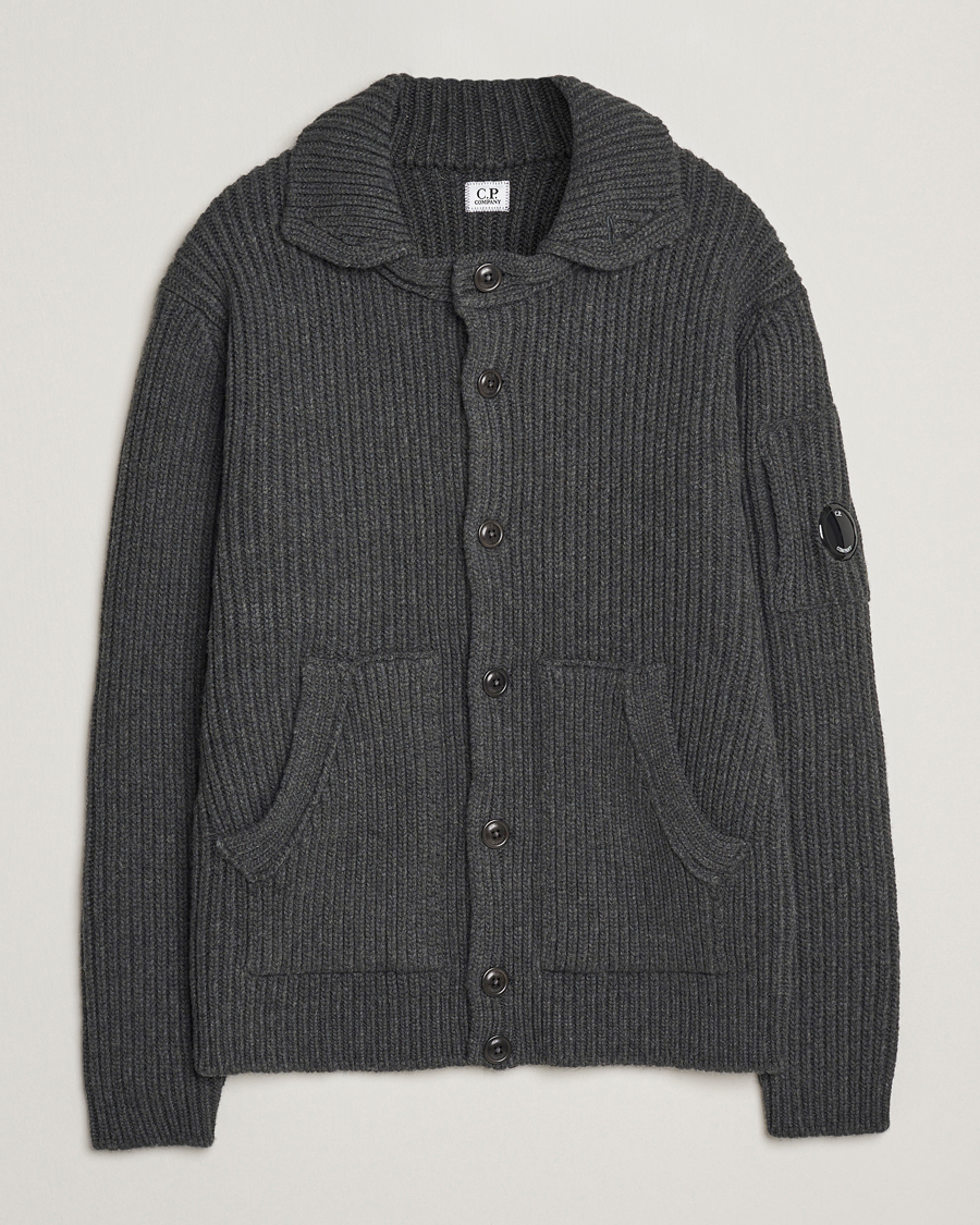 Herren | Pullover | C.P. Company | Heavy Lambswool Cardigan Dark Grey
