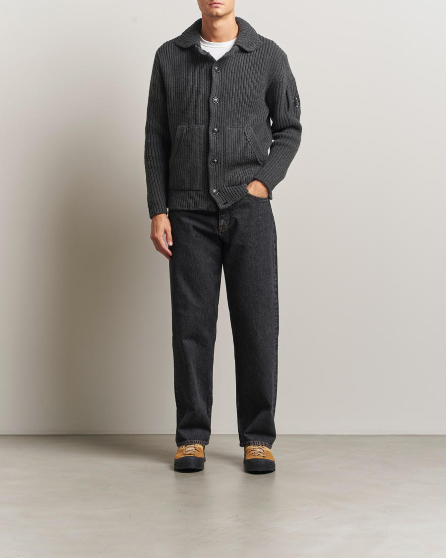 Herren | Pullover | C.P. Company | Heavy Lambswool Cardigan Dark Grey