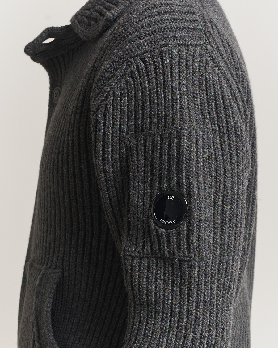 Herren | Pullover | C.P. Company | Heavy Lambswool Cardigan Dark Grey