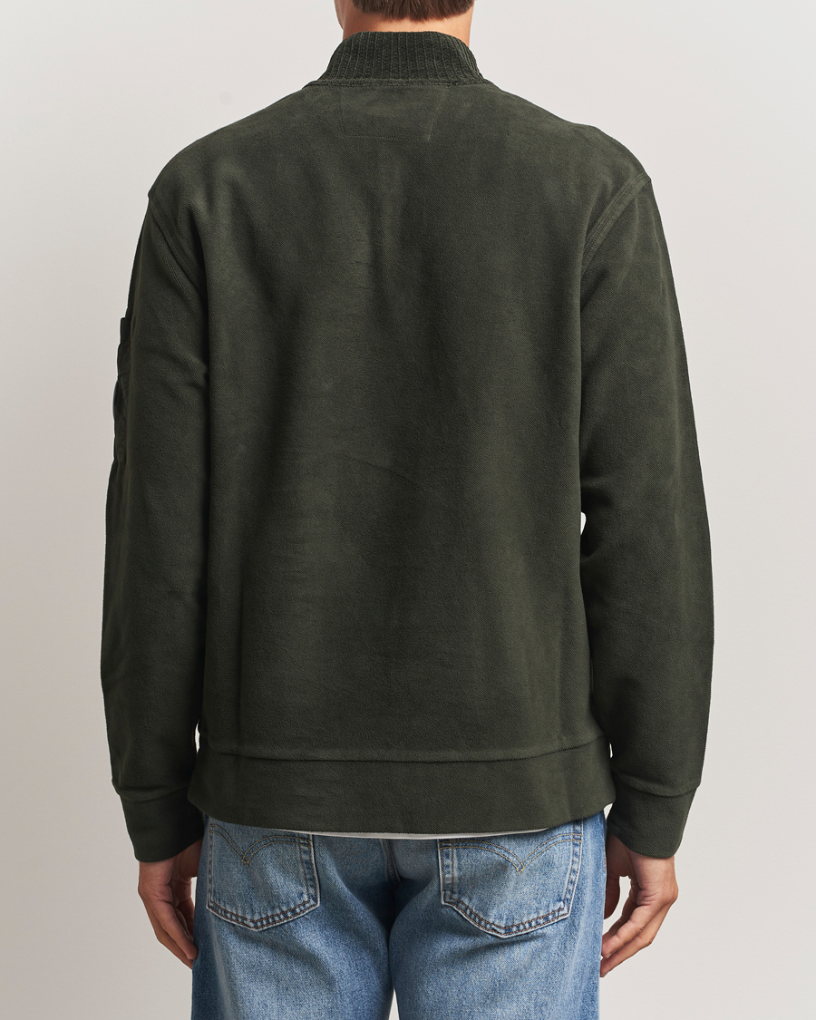 Herren | Pullover | C.P. Company | Brushed Emerized Diagonal Fleece Half Zip Dark Green