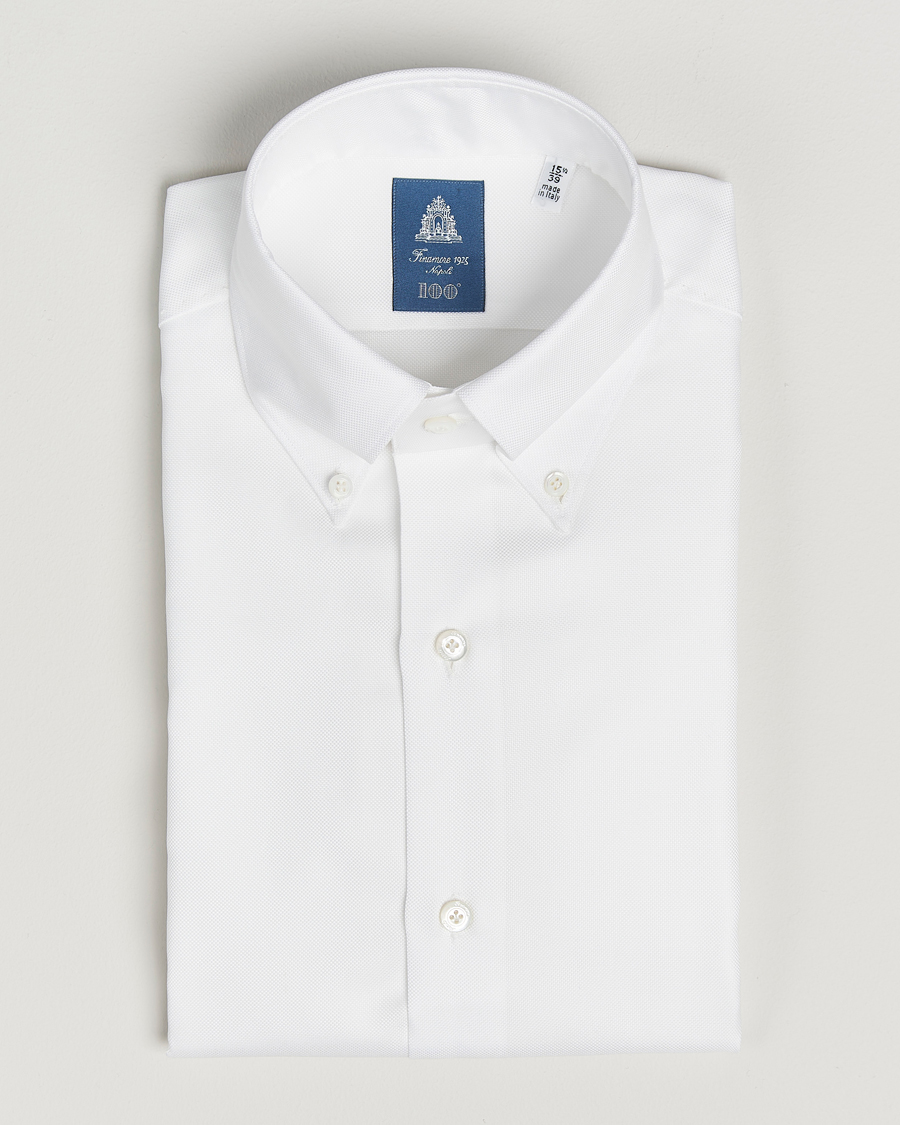 Herren | Hemden | Finamore Napoli | Milano Slim Oxford Button Down Shirt White