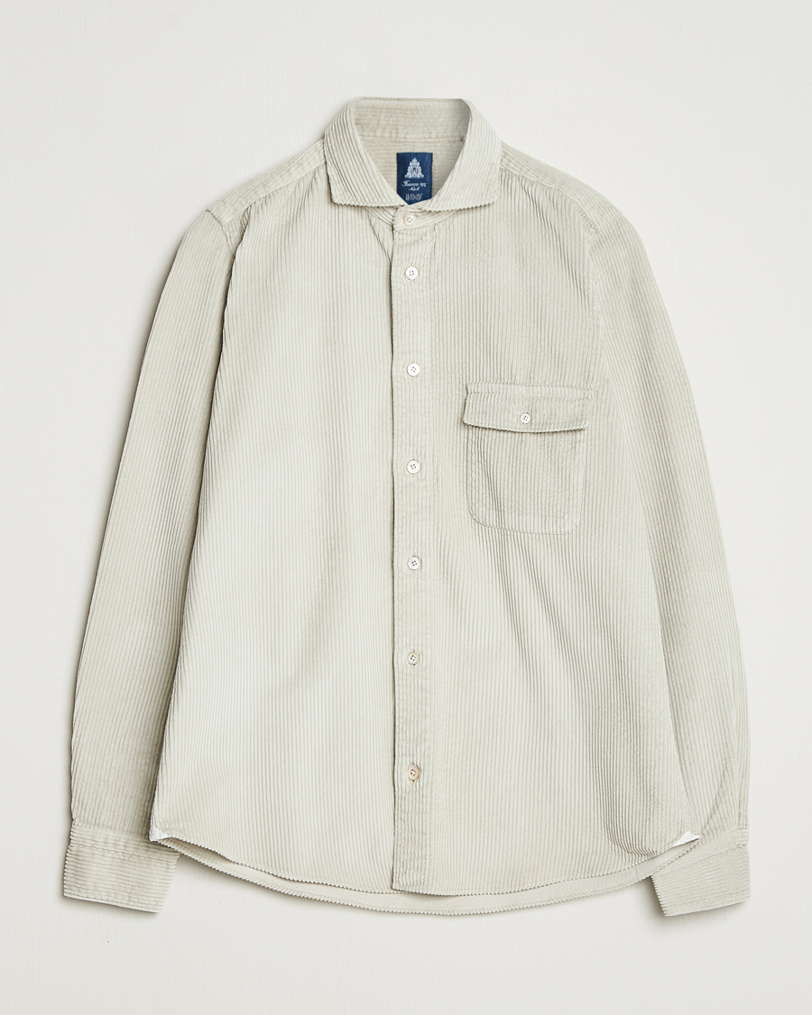 Herren | Hemden | Finamore Napoli | Garment Dyed Corduroy Overshirt Beige