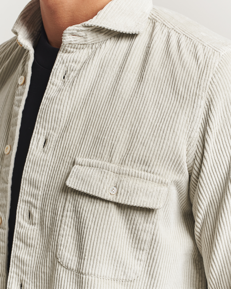 Herren | Hemden | Finamore Napoli | Garment Dyed Corduroy Overshirt Beige