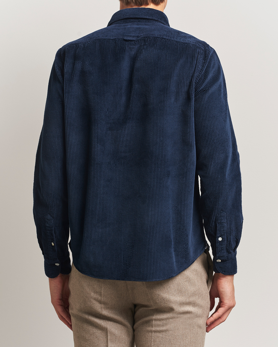 Herren | Hemden | Finamore Napoli | Garment Dyed Corduroy Overshirt Navy