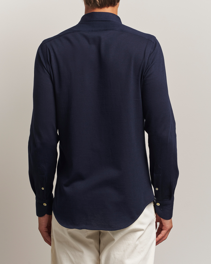 Herren | Poloshirts | Finamore Napoli | Cotton/Cashmere Jersey Polo Navy