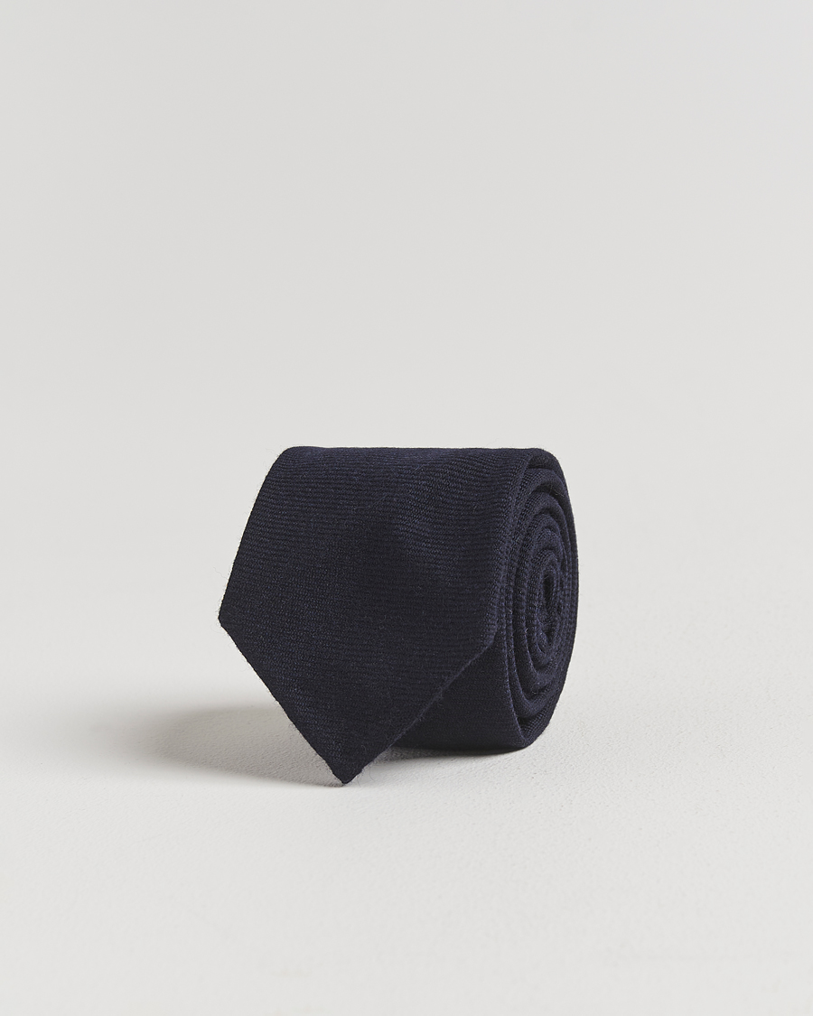 Herren | Finamore Napoli Wool Twill Tie Navy | Finamore Napoli | Wool Twill Tie Navy