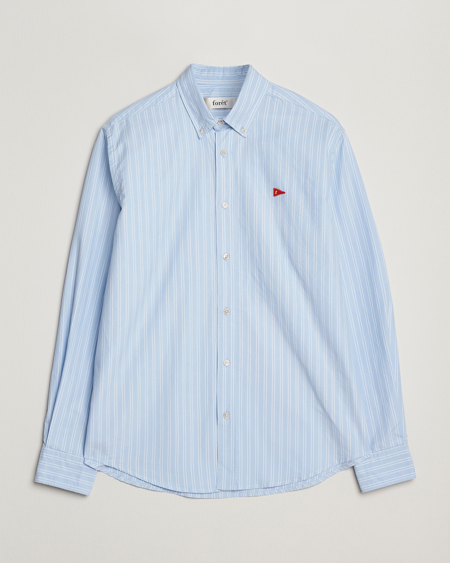 Herren | Hemden | Forét | Flag Regular Fit Oxford Shirt Light Blue Stripe