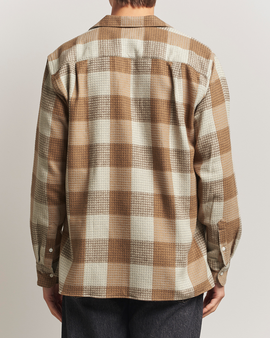 Herren | Hemden | Gitman Vintage | Brushed Waffle Camp Shirt Brown Check