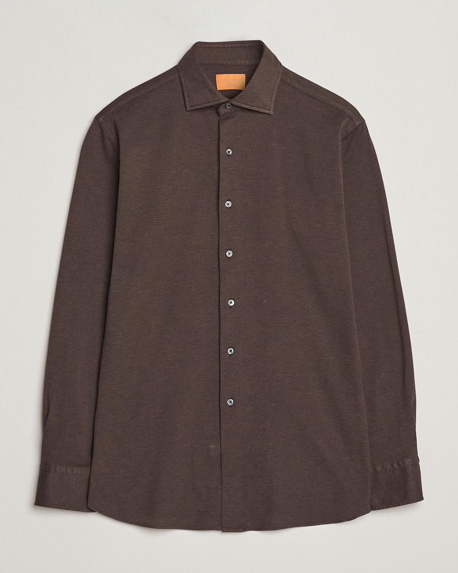 Herren | Hemden | Grigio | Cotton Jersey Shirt Dark Brown