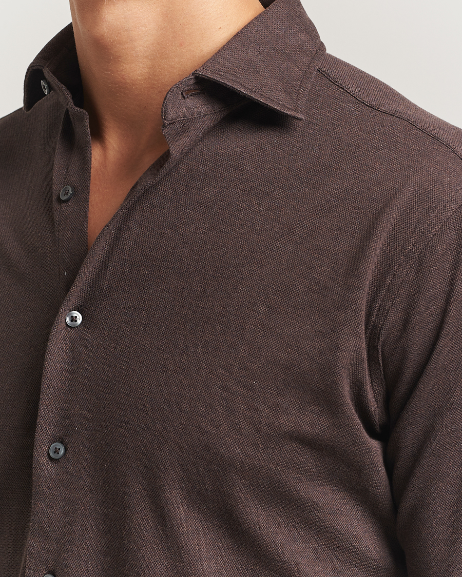 Herren | Hemden | Grigio | Cotton Jersey Shirt Dark Brown