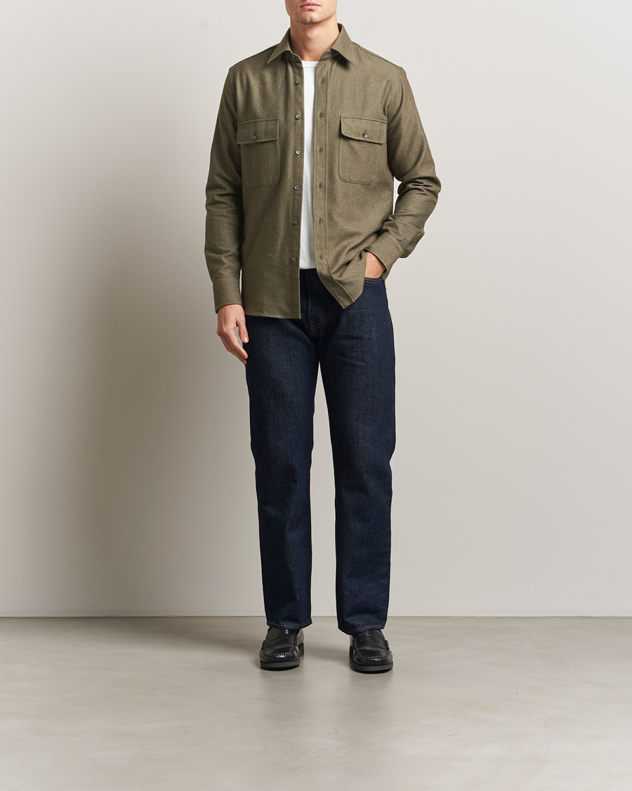 Herren | Hemden | Grigio | Heavy Twill Overshirt Military