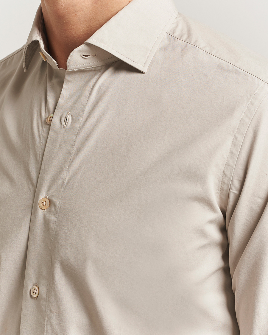 Herren | Hemden | Grigio | Cotton Twill Shirt Beige