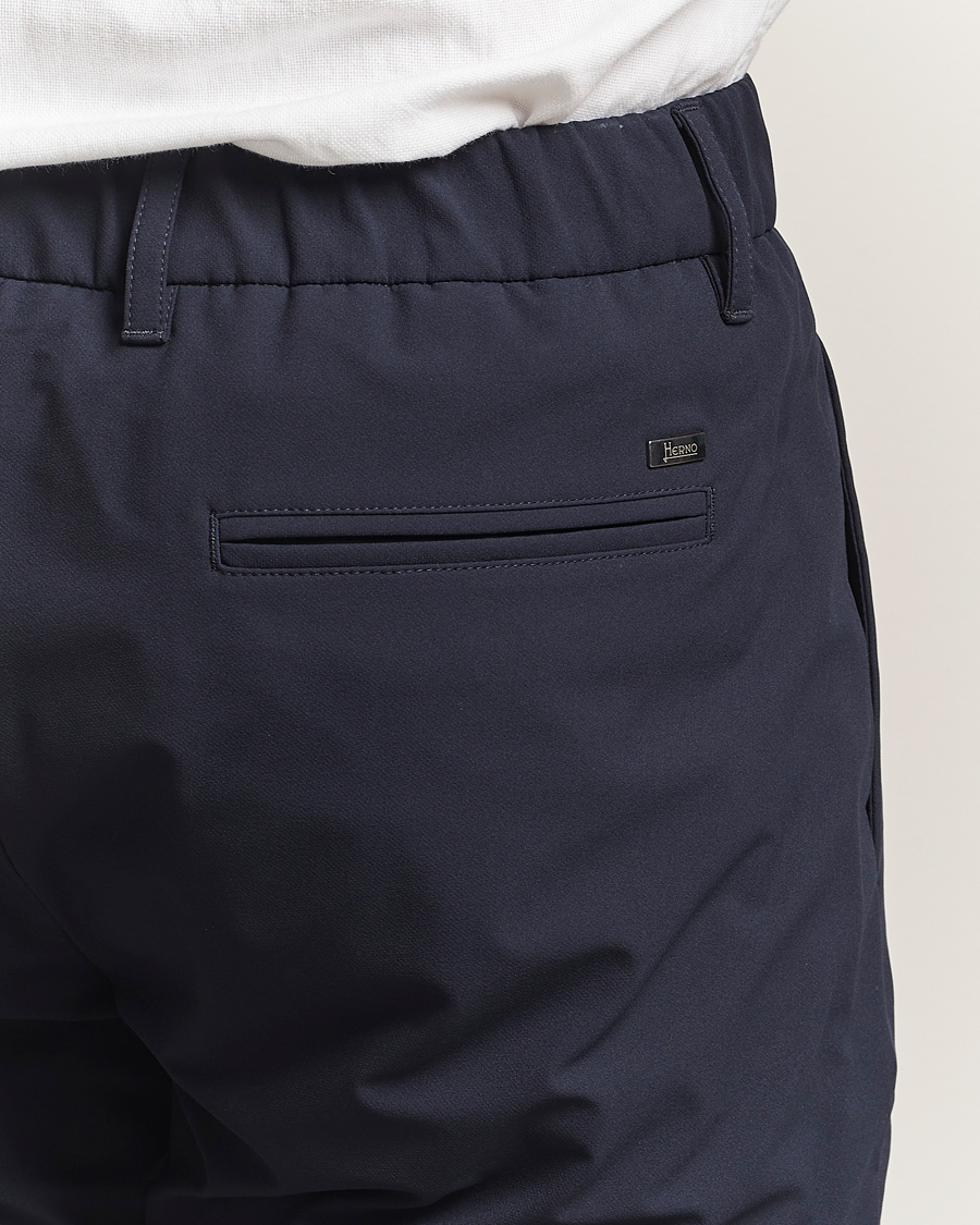 Herren | Hosen | Herno | Pleated Technical Cotton Trousers Navy