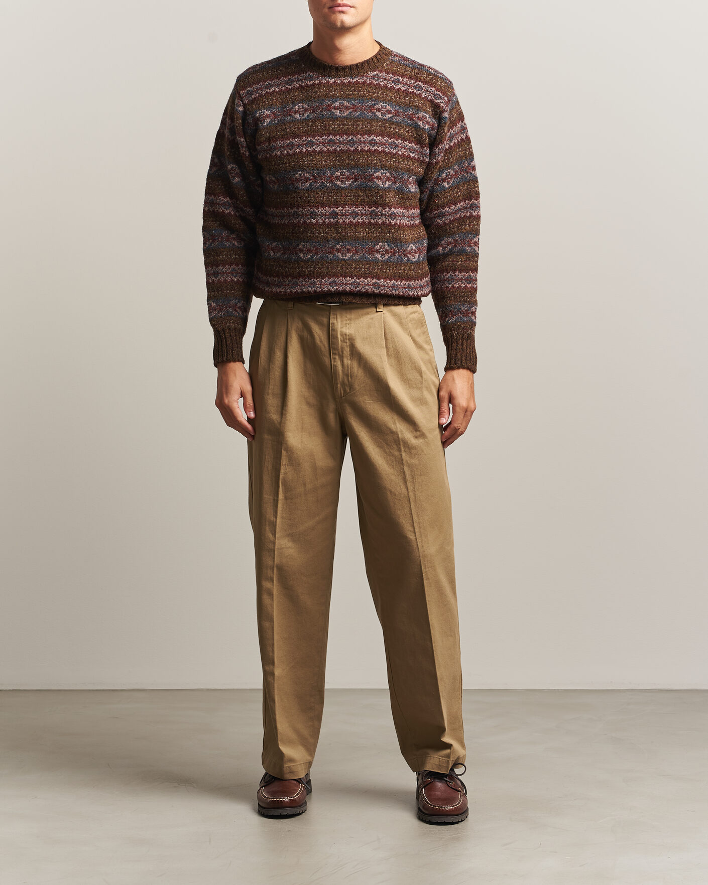 Herren | Pullover | Jamieson's of Shetland | Jamiesons Of Shetland All Over Fair Isle Pullover Crew Neck Moss Green