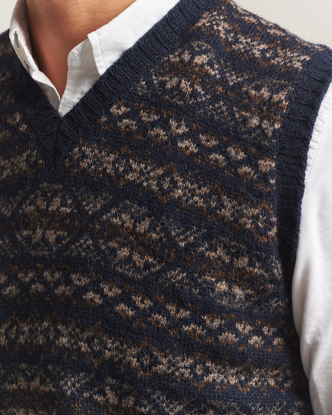 Herren | Pullover | Jamieson's of Shetland | Jamiesons Of Shetland All Over Fair Isle Slipover Navy
