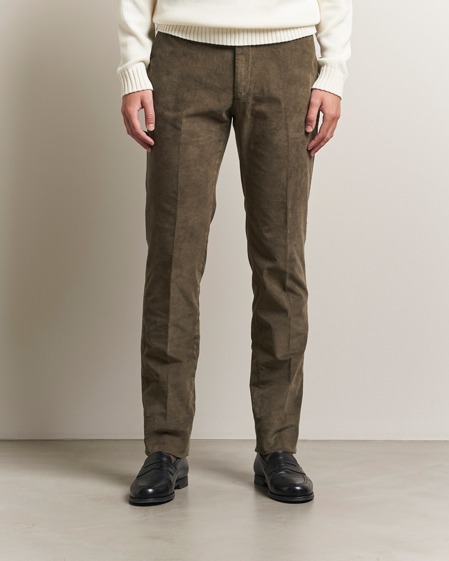 Herren | Hosen | Incotex | Slim Fit Baby Corduroy Trousers Taupe