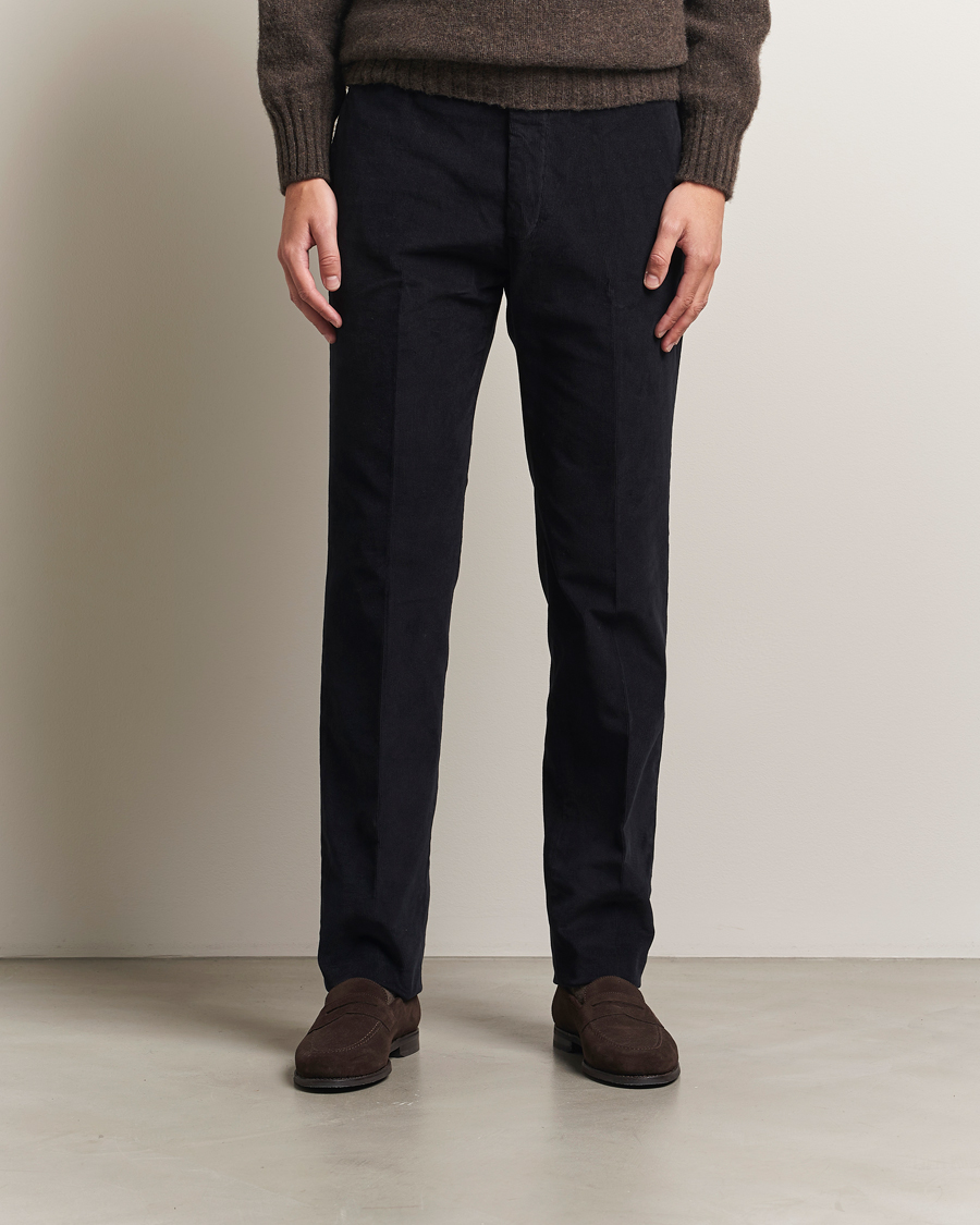 Herren | Hosen | Incotex | Regular Fit Baby Corduroy Trousers Navy