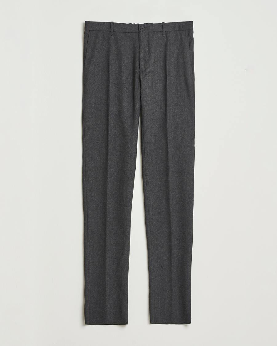 Herren | Hosen | Incotex | Slim Fit Washable Flannel Trousers Charcoal
