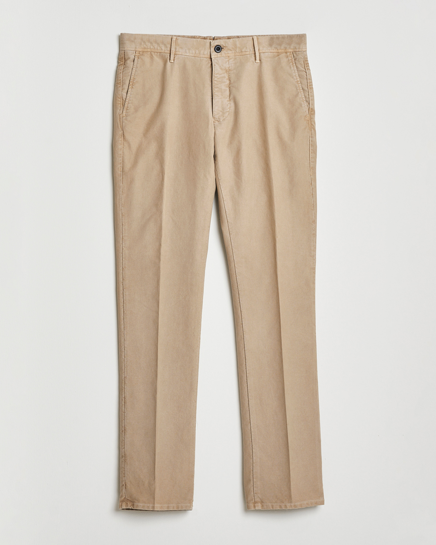 Herren | Hosen | Incotex | Slim Fit Garment Dyed Slacks Beige