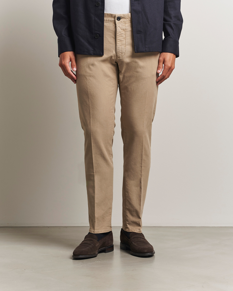 Herren | Hosen | Incotex | Slim Fit Garment Dyed Slacks Beige